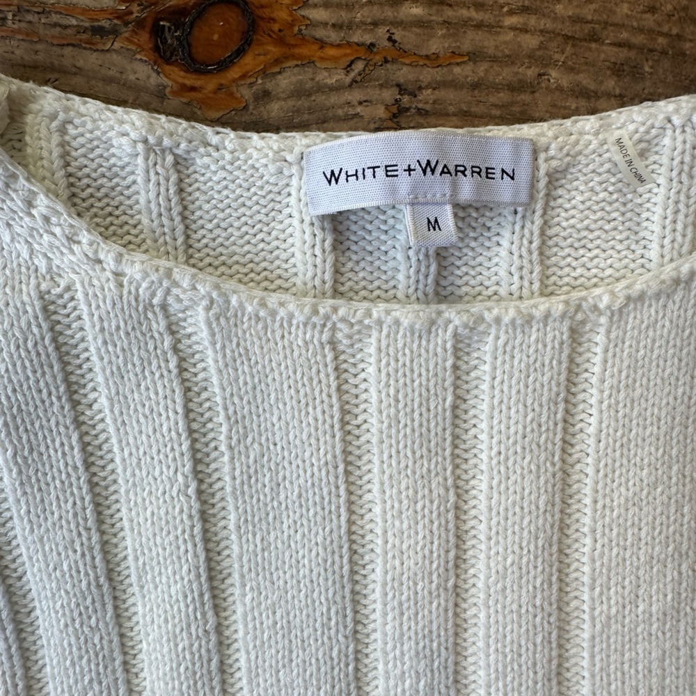 White + Warren wide rib crew - Picture 3 of 4